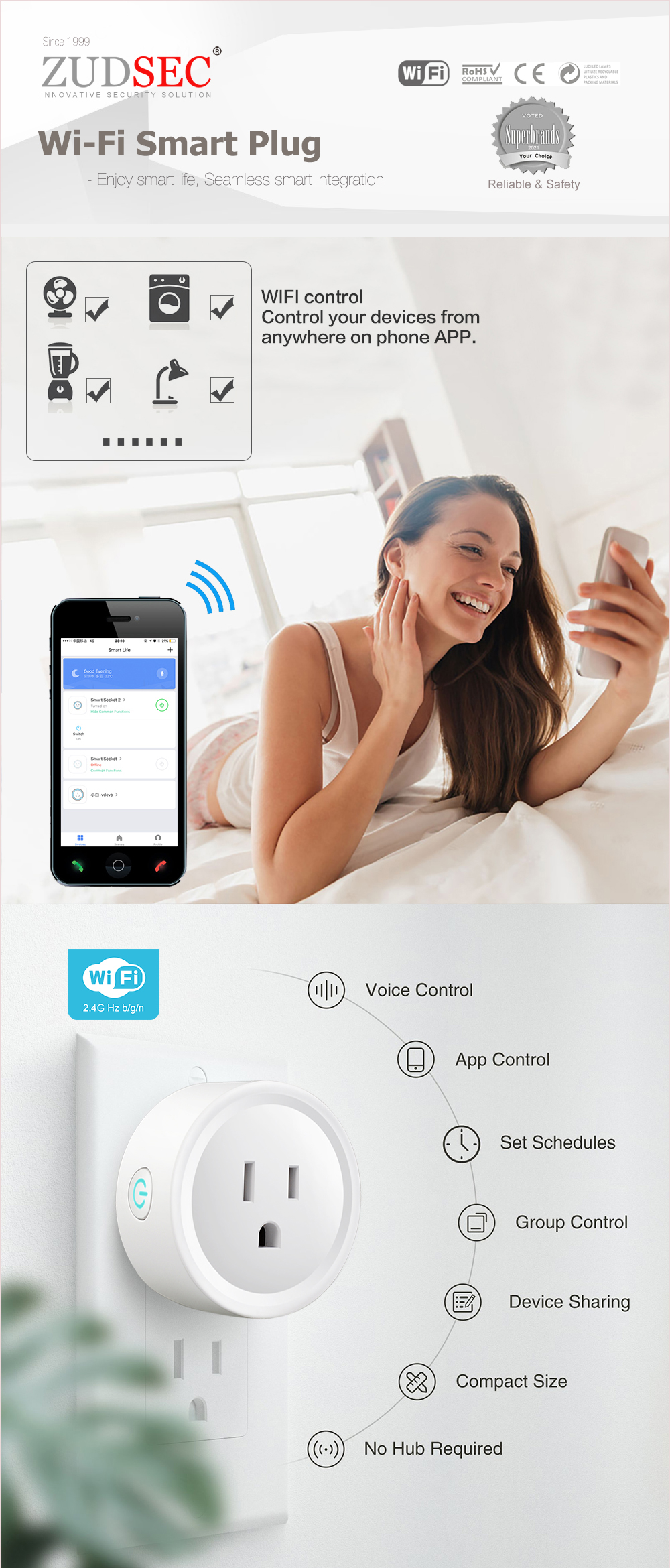 Israel Wifi Socket 10A Smart Plug Works With Alexa Google Home ,Smart Life  APP, Only Supports 2.4GHz Network